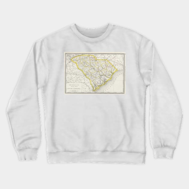 Vintage Map of South Carolina (1889) Crewneck Sweatshirt by Bravuramedia